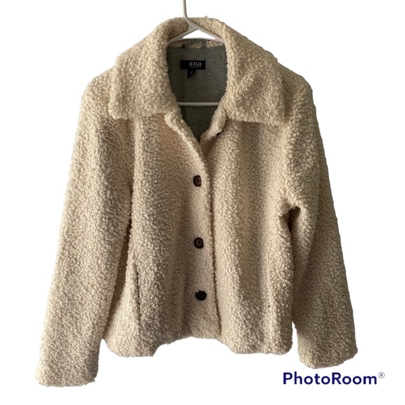 a.n.a coat Berber like in off white SZ M. NWOT - Picture 13 of 13